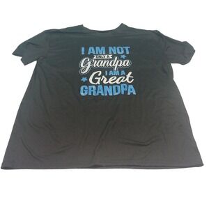 Mens 4XL Graphic‎ T Shirt I Am a Great Grandpa Black Polyester